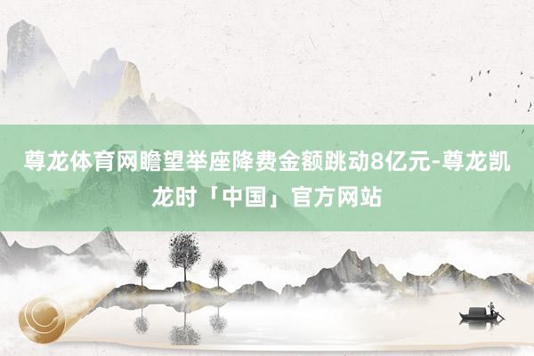 尊龙体育网瞻望举座降费金额跳动8亿元-尊龙凯龙时「中国」官方网站